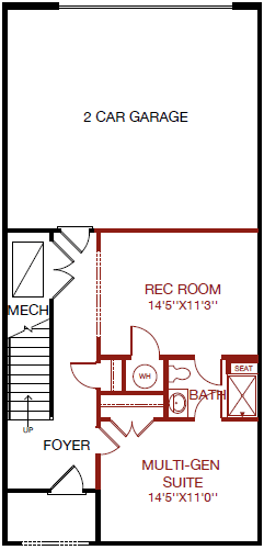 Lower Level floorplan image for 40B Chelsea