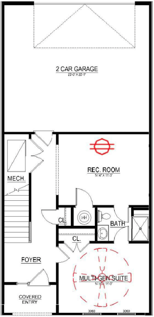 Lower Level floorplan image for 41B Chelsea