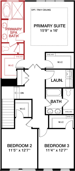 Second Floor floorplan image for 18B The Vista at South Lake