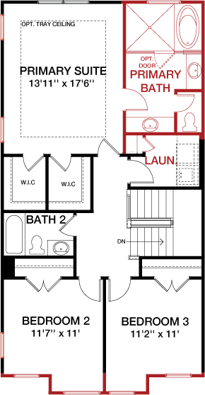 Second Floor floorplan image for 20C The Waverly at South Lake