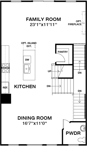 First Floor floorplan image for 22C Waverly E-Series at South Lake