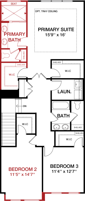 Second Floor floorplan image for 27C The Vista at South Lake
