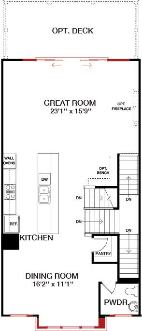 First Floor floorplan image for 28F The Waverly at South Lake