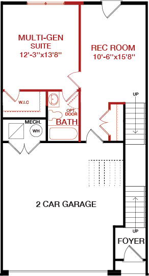 Lower Level floorplan image for 28F The Waverly at South Lake