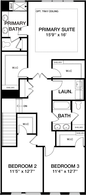 Second Floor floorplan image for 29C The Vista at South Lake