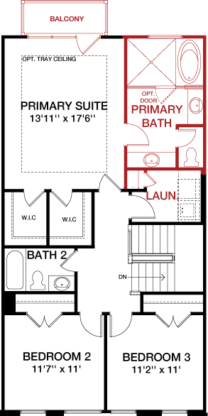 Second Floor floorplan image for 30F The Waverly at South Lake