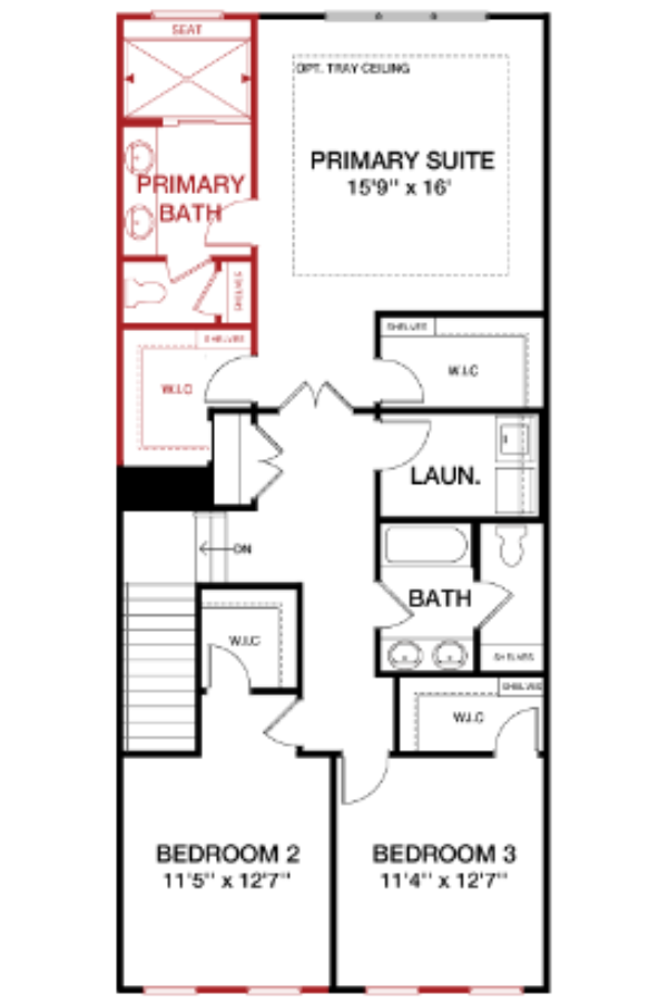 Second Floor floorplan image for 3J The Vista at South Lake