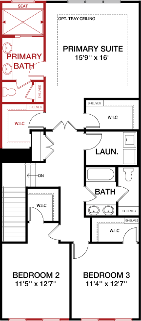 Second Floor floorplan image for 4B The Vista at South Lake