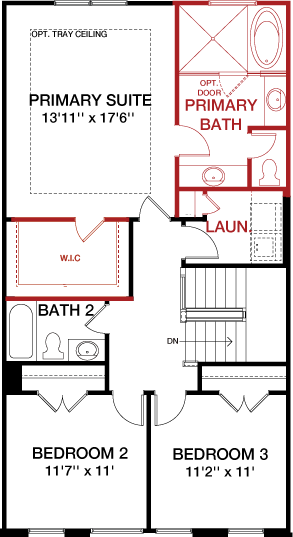 Second Floor floorplan image for 60C The Waverly at South Lake