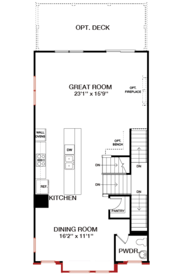 First Floor floorplan image for 13C The Waverly at South Lake