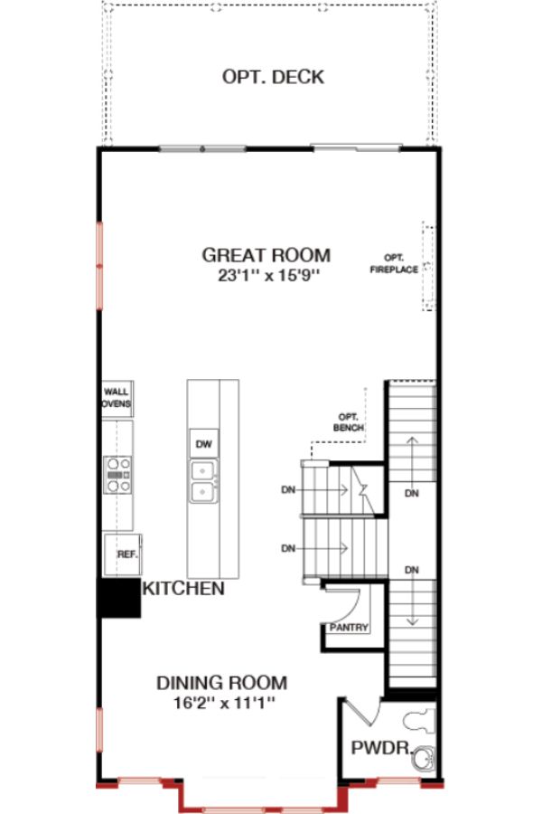 First Floor floorplan image for 18F The Waverly at South Lake