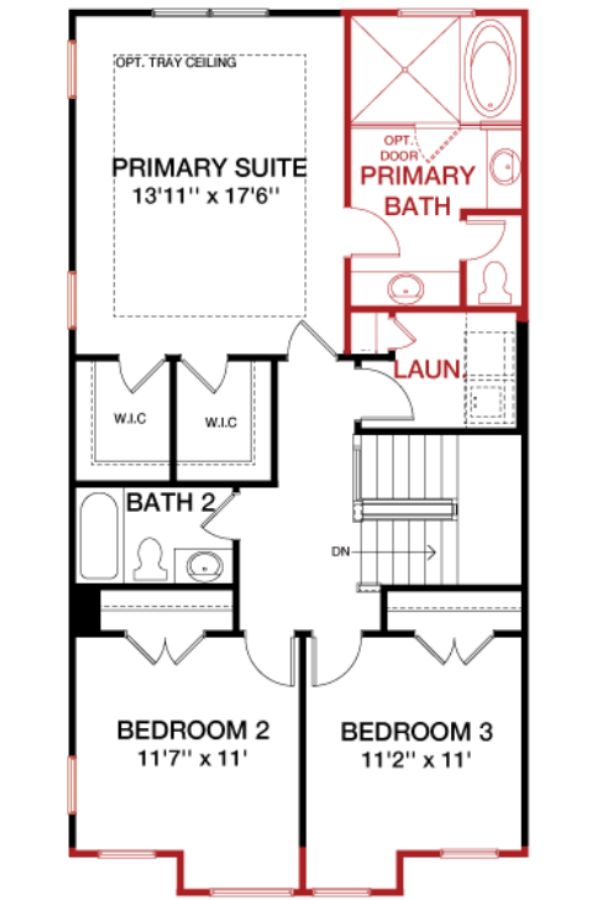 Second Floor floorplan image for 18F The Waverly at South Lake