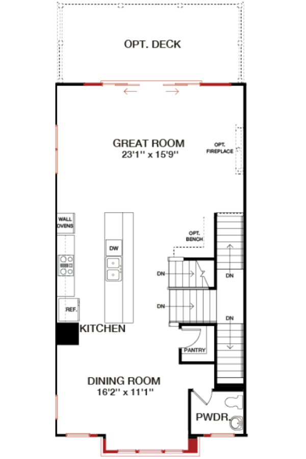 First Floor floorplan image for 19C The Waverly at South Lake