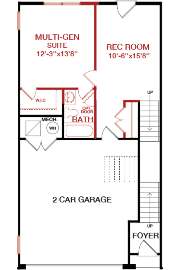 Lower Level floorplan image for 19C The Waverly at South Lake