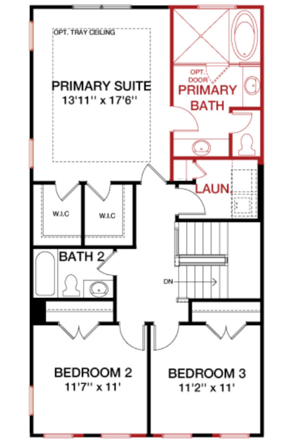 Second Floor floorplan image for 19F The Waverly at South Lake