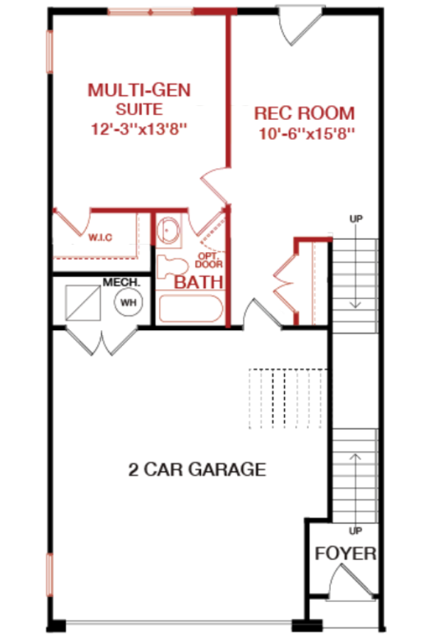 Lower Level floorplan image for 19F The Waverly at South Lake