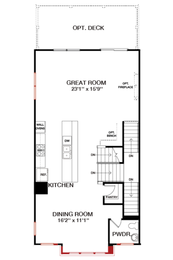 First Floor floorplan image for 22F The Waverly at South Lake