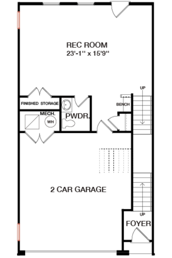 Lower Level floorplan image for 22F The Waverly at South Lake