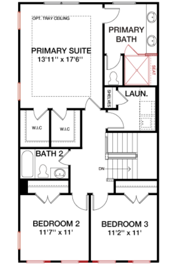 Second Floor floorplan image for 23F The Waverly at South Lake