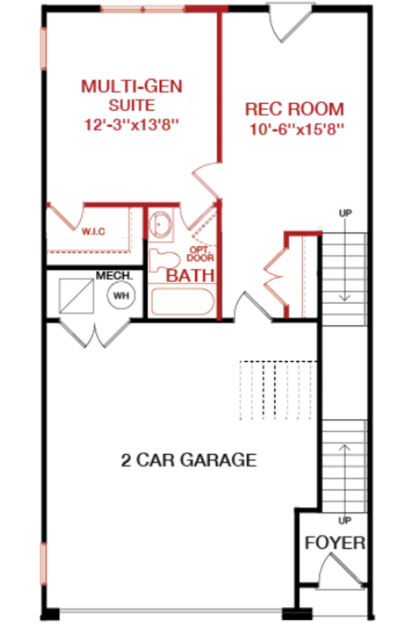 Lower Level floorplan image for 23F The Waverly at South Lake