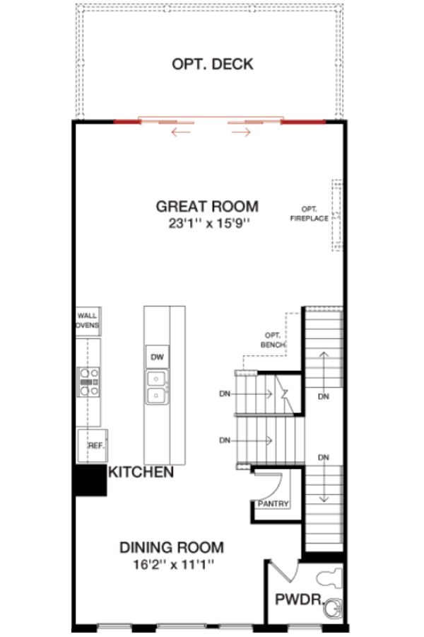 First Floor floorplan image for 35C The Waverly at South Lake