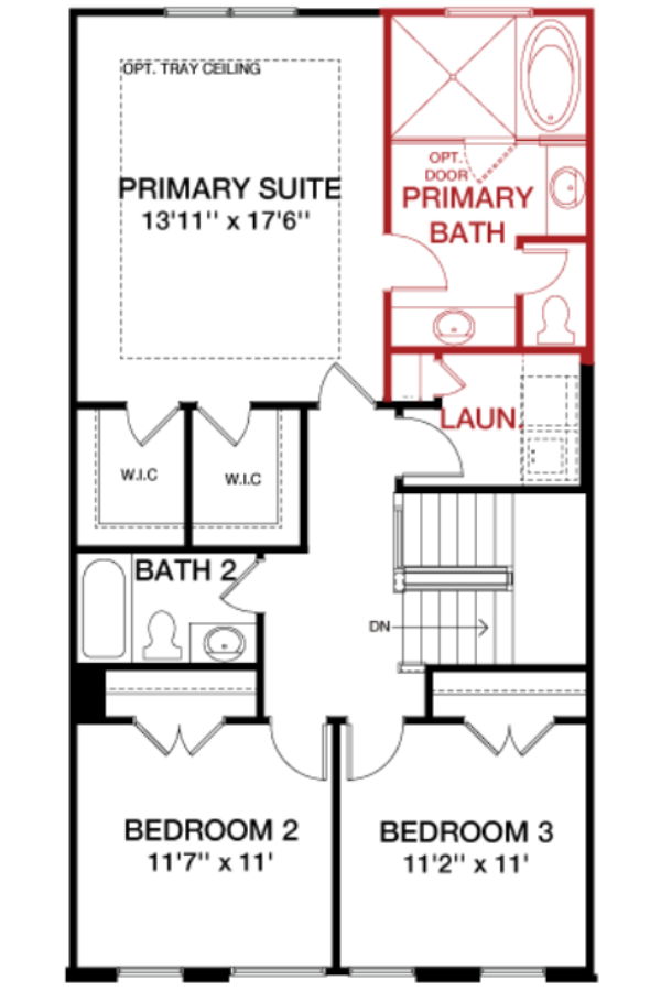 Second Floor floorplan image for 35C The Waverly at South Lake