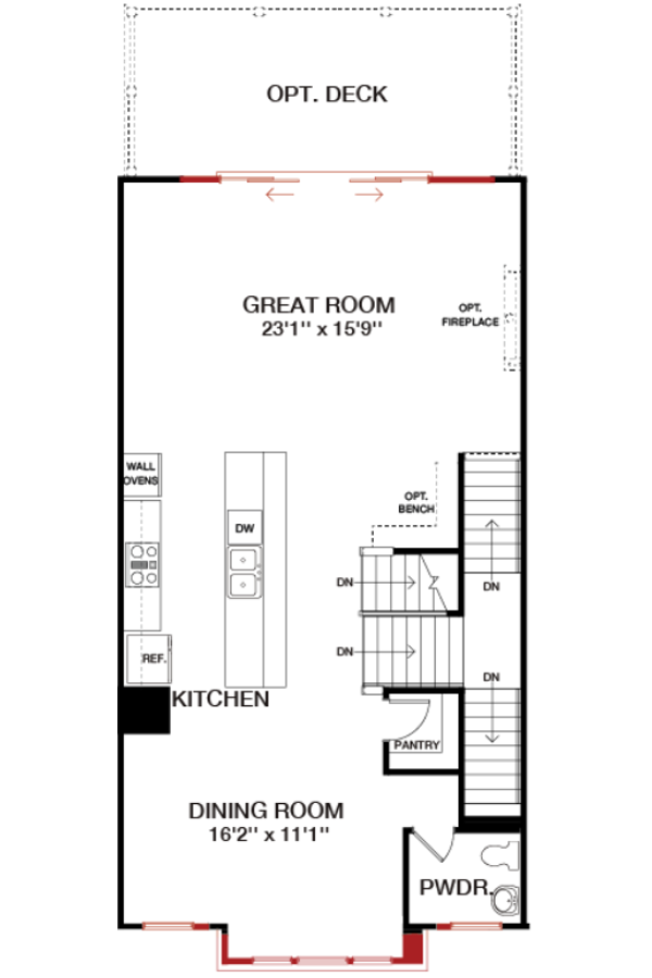 First Floor floorplan image for 36C The Waverly at South Lake