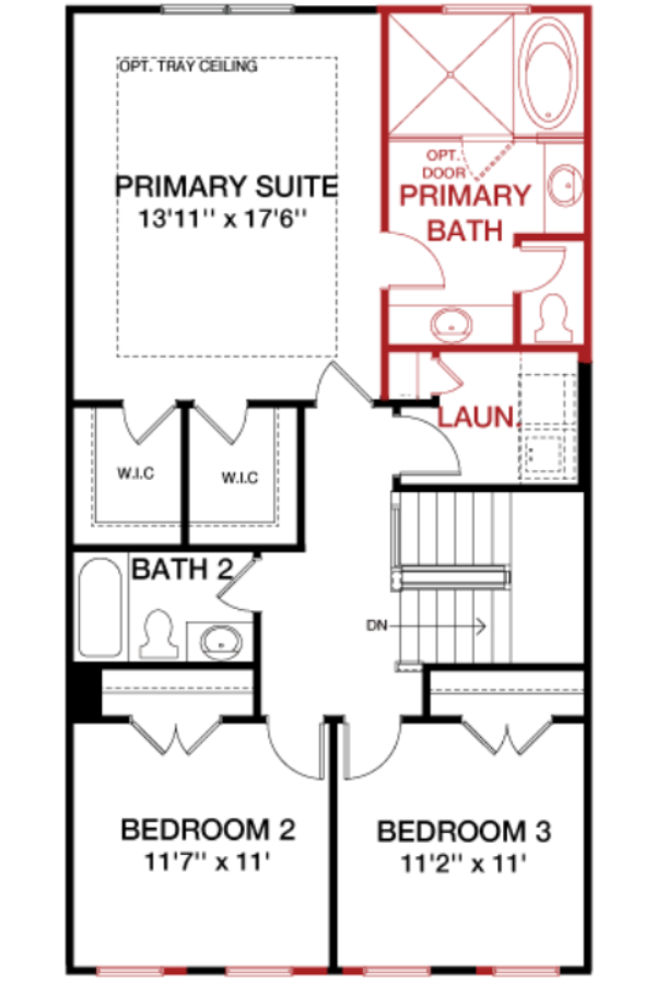 Second Floor floorplan image for 36C The Waverly at South Lake