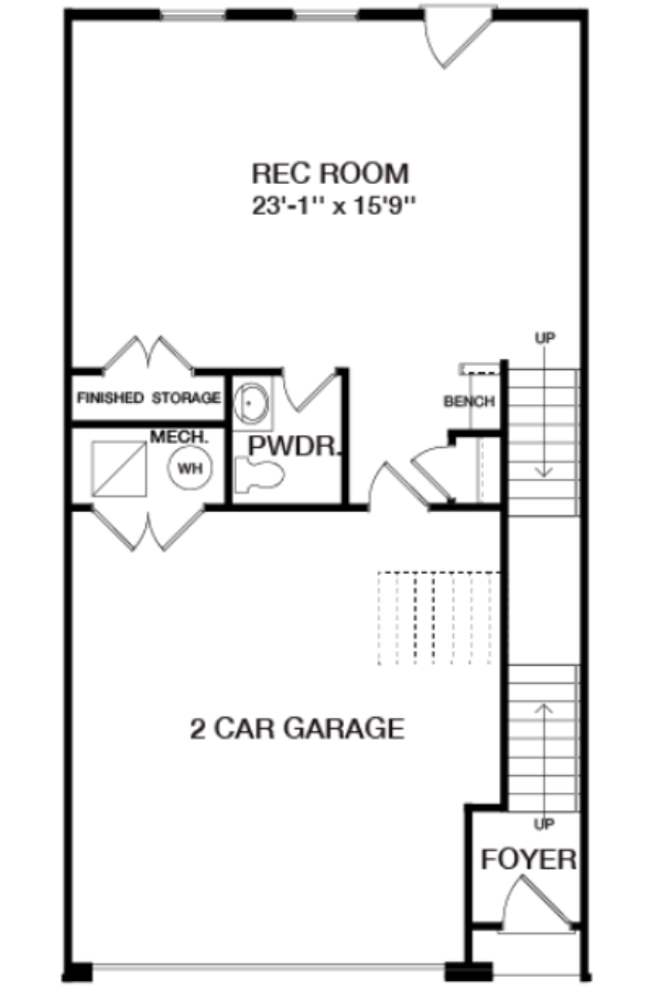Lower Level floorplan image for 36C The Waverly at South Lake