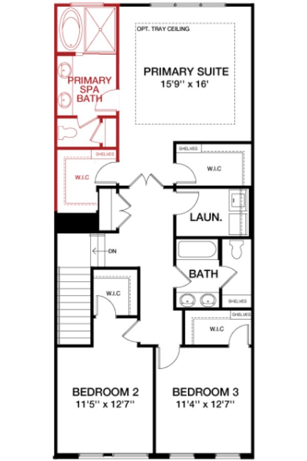 Second Floor floorplan image for 4J The Vista at South Lake
