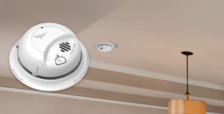 smoke alarm on ceiling
